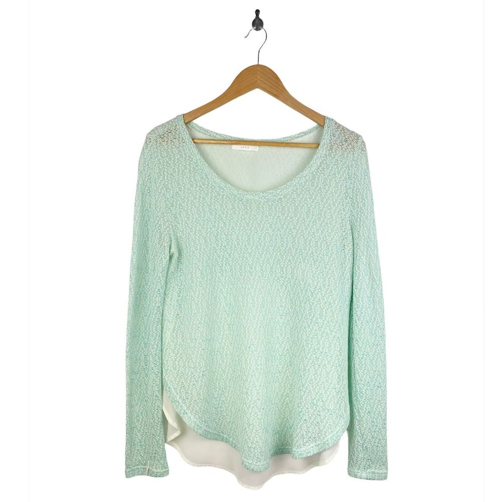 Lush Lightweight Teal Sweater Double Layer Blouse